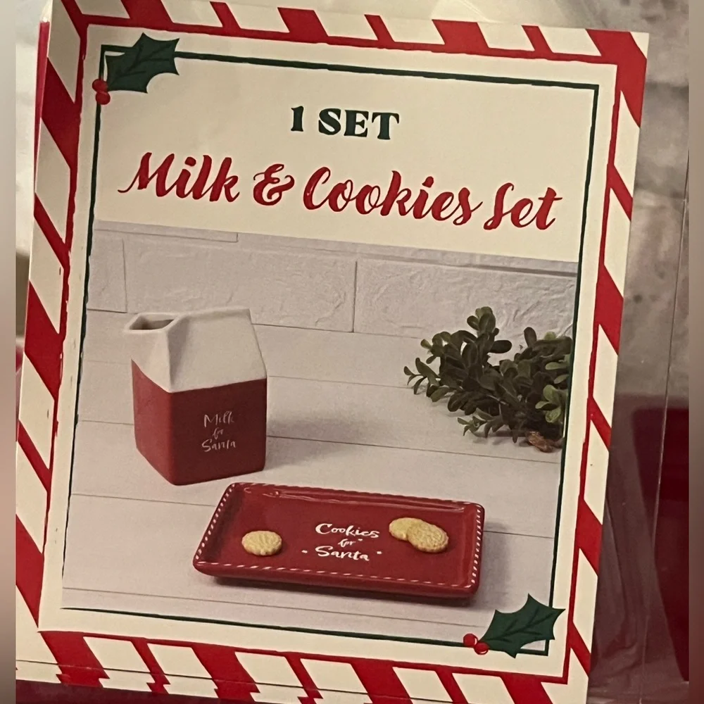 Target Bullseye 2025 Christmas Milk and Cookies for Santa Ceramic Carton &‎ Tray